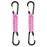BRAVESHINE 2 Pack Pink Paracord Keychain Hook Carabiner Clips, Lanyard Hanger with D Ring Hooks Heavy-Weight Stroller Hook Holder for Water Bottle, Key, Backpacks, Tools, Boys, Girls, Men, Women