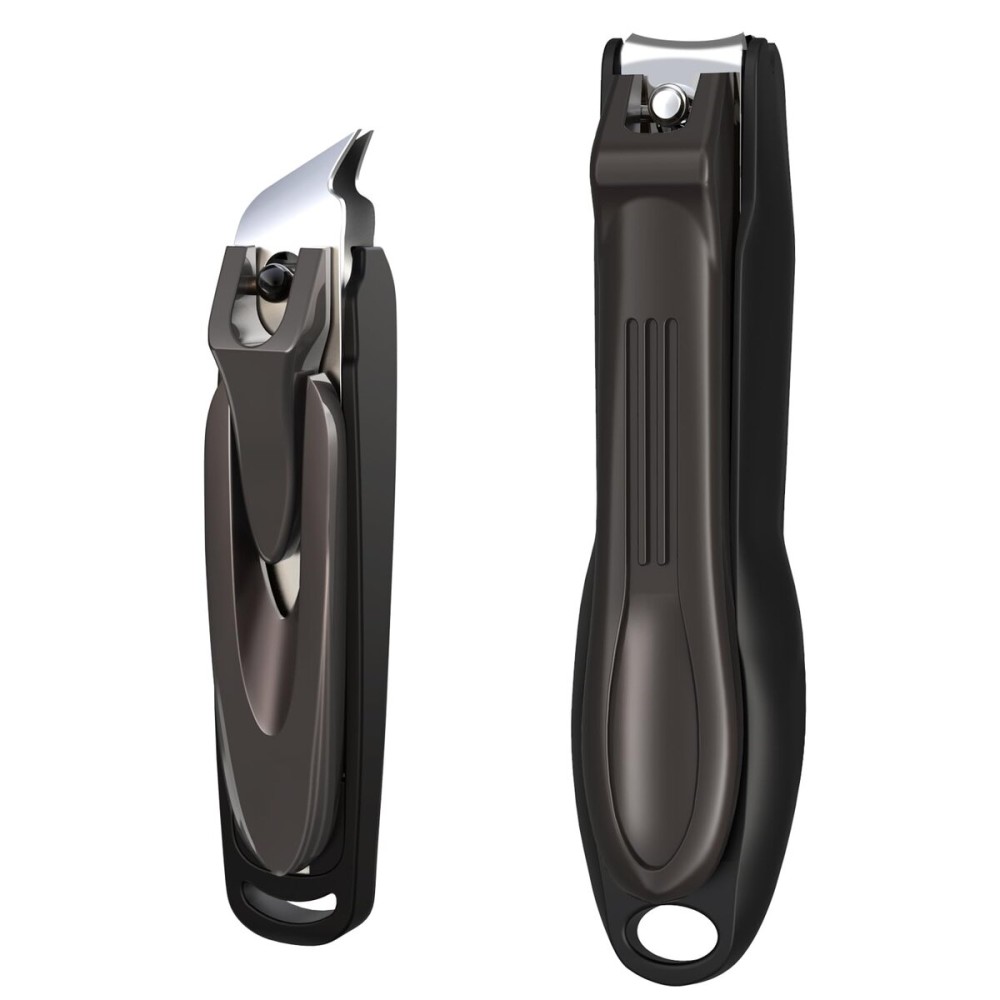 GLAMFIELDS Nail Clipper with Catcher, Large Fingernail Toenail Clipper,Slanted Edge Nail Clippers Leather Case Packed Good Gift for Men and Women 2PACK Large/Small