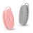 Silicone Body Scrubber, Exfoliating Silicone Loofah, Soft Silicone Body Shower, 2 in 1 Bath and Shampoo Brush, Body Scrubber Shower Cleaning for Sensitive Skin, Lather Well 2 PCS Grey and Pink
