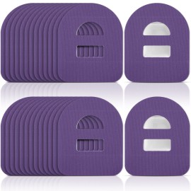 Nuanchu 50 Pieces 5 Adhesive Patches Compatible with Omnipod Waterproof & Sweatproof Pre-Cut Medical Tape Diabetic Sensor Covers Continuous Glucose Monitor Protection(Purple)
