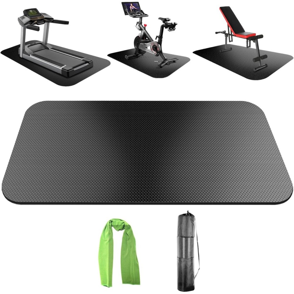 Exercise Equipment Mats For Floor,Treadmill Mat,Foldable Treadmill Mat,Walking Pad Mat For Carpet,Exercise Bike Mat,Under Elliptical Mat, Rowing Machine Mat,Mat For Tread Mill