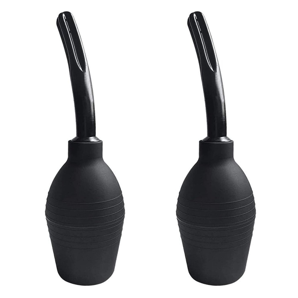 Abyclean 2 Pack Anal Douche Enema Bulb Vaginal Douche Enema Cleaner for Womens or Mans Health (310ml Black)