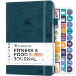 Clever Fox Fitness & Food Journal - Nutrition & Workout Planner for Women & Men - Diet & Gym Exercise Log Book with Calendars, Diet & Training Trackers - Undated, A5 Size, Hardcover (Dark Teal)