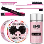 Strong Hold Non-Greasy Edge Control Gel and Wax Stick with Hair Comb for All Hair Types - No Flaking Edge Wax for Styling Black Hair Wigs