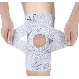 NEENCA Knee Brace for Knee Pain, Compression Knee Support with Air Mesh Fabric, Adjustable Knee Wrap with Side Stabilizers, Ultra-Soft Bandage for Sports, Running, Meniscus Tear, ACL, Arthritis Relief