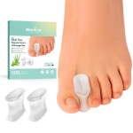 Welnove Upgraded Gel Toe Separators - 12-Pack Aloe Vera Extract Infused Silicone Toe Spacers for Straightening Overlapping Toes, Bunions, Calluses - Bunion Corrector for Men and Women (X-Large Size)