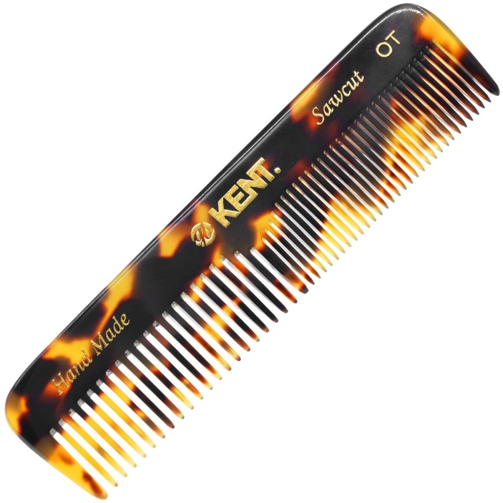 Kent OT TY Pocket Comb - Handmade Fine and Wide Tooth Hair Comb for Men, Women, and Kids - Travel, Beard, and Mustache Comb - Saw Cut and Hand Polished Made in England
