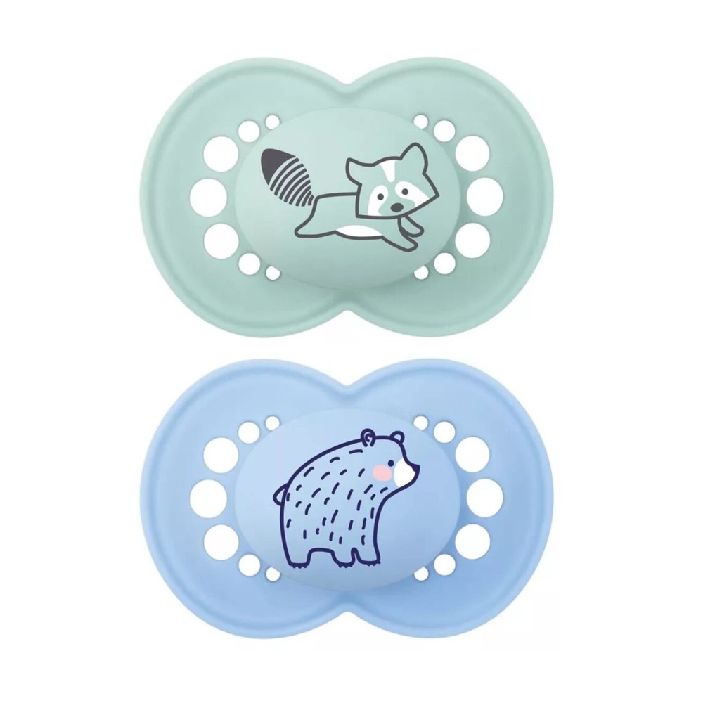 MAM Original Matte Baby Pacifier, Nipple Shape Helps Promote Healthy Oral Development, 2 Pack, Boys, 16+ Months