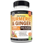 Turmeric and Ginger Supplement with BioPerine - Turmeric Curcumin with Black Pepper & Organic Ginger for Enhanced Absorption for Digestion Knee & Joint Support - Vegan & Non-GMO (40 Servings)