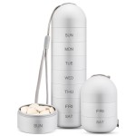 Zannaki Metal Moisture Proof Weekly Pill Organizer, Stackable Aluminum Alloy BPA Free Travel Hiking 7 Day Pill Box Case Waterproof and Large Compartment to Hold Pills, Vitamins, Fish Oil, Supplements