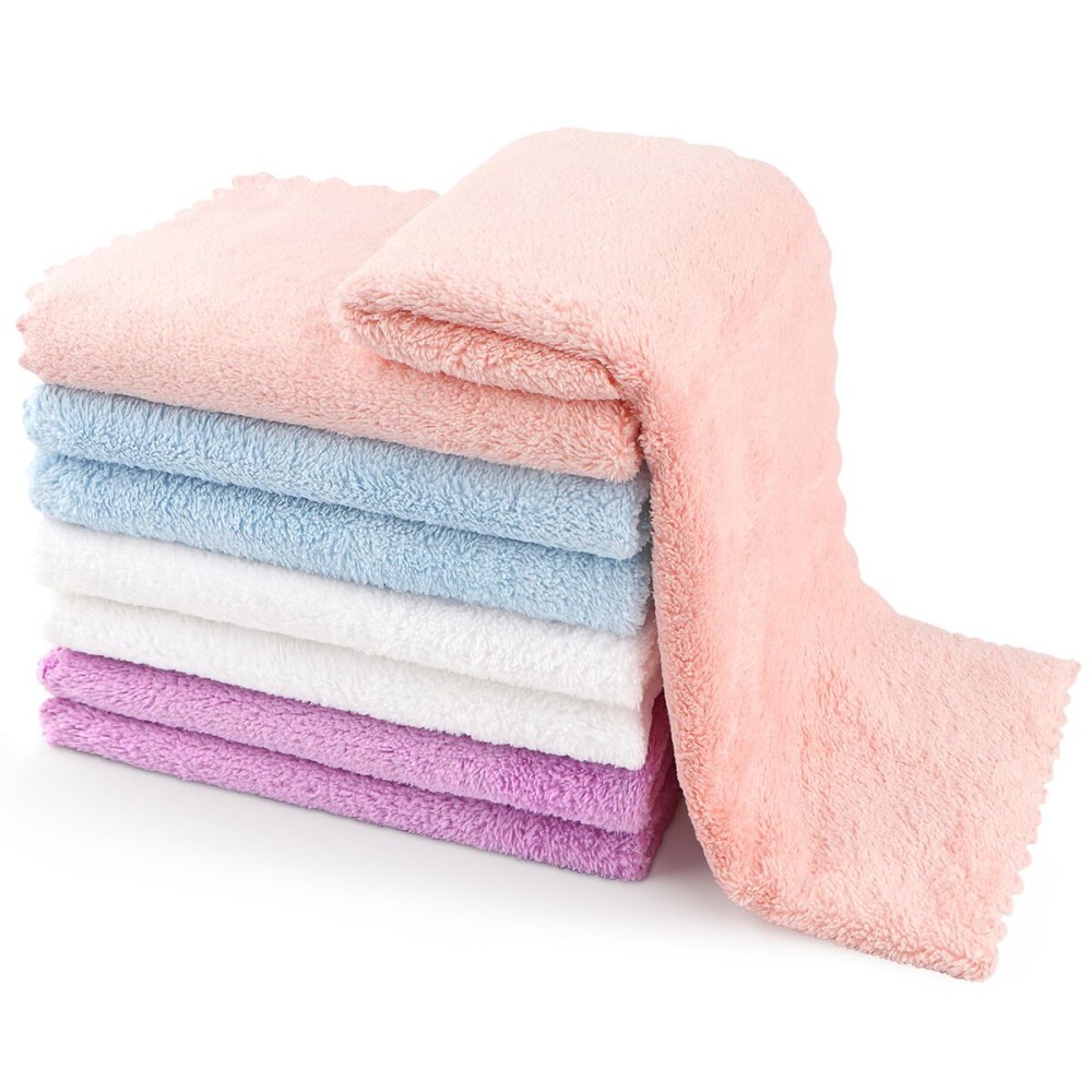 Orighty Burp Cloths for Baby - Super Soft & Highly Absorbent Coral Fleece, 12 x 16 Inch Gentle & Large Burp Rugs, 8 Pack