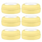 Maymom Screw Lids Aka Travel Caps with Rewritable Sealing Disc Compatible with Avent, Maymom Wide Mouth Bottles; Cap Replace Avent Natural Bottle Sealing Ring and Sealing Disc, 6pcs. (Yellow)