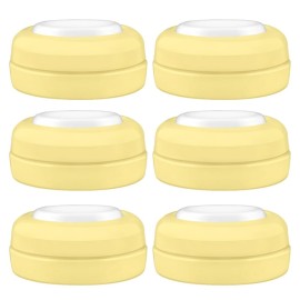 Maymom Screw Lids Aka Travel Caps with Rewritable Sealing Disc Compatible with Avent, Maymom Wide Mouth Bottles; Cap Replace Avent Natural Bottle Sealing Ring and Sealing Disc, 6pcs. (Yellow)