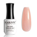 RARJSM Nude Glitter Gel Nail Polish Sheer Orange Pink Gold Shimmery Milky Jelly Gel Polish Neutral Color Skin Tone 15ml Sparkle Pigments Gel Soak off UV LED Cured for Home Salon DIY Nail Art