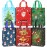 YANGTE 24 Pack 10 Christmas Gift Bags Medium Size, Reusable Non-Woven Christmas Tote Bags with Handles, Perfect for Xmas Gift Wrap/Party Favor Supplies, 10.2  8.2  3.9