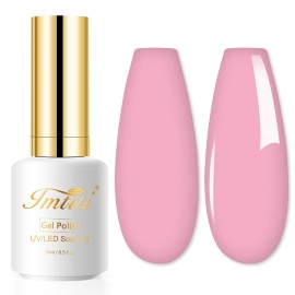 Imtiti Baby pink Gel Nail Polish, 1 Pcs 0.5 fl oz Light Pink gel nail polish Color Soak Off Gel Polish Nail Art Manicure Salon DIY Nail Lamp Gel Nail Design Christmas Decoration
