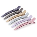 AIMIKE 6pcs Professional Hair Clips for Styling Sectioning, Anti-Slip No-Trace Duck Billed Hair Clips with Silicone Band, Salon and Home Hair Cutting Clips for Hairdresser, Women, Men - 4.3 Long