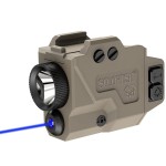 SOLOFISH 800 Lumens Pistol Light and Blue Laser Combo, Slidable Tactical Flashlight with Strobe Function Fits Full Size & Compact Guns w/Rail, Magnetic Charging