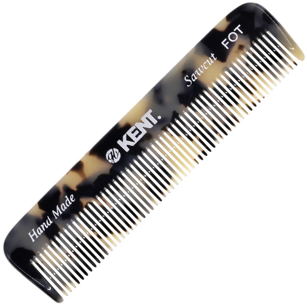 Kent FOT TW Handmade Fine Tooth Comb, Pocket Travel Comb for Men\'s Styling, Mustache, Beard Care, and Fine or Thinning Hair