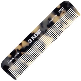 Kent FOT TW Handmade Fine Tooth Comb, Pocket Travel Comb for Men\'s Styling, Mustache, Beard Care, and Fine or Thinning Hair