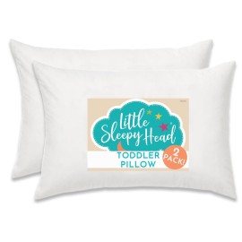 Little Sleepy Head Toddler Pillow -13x18 Soft Hypoallergenic Toddler Pillows for Sleeping, Best Kids Pillow for Better Neck Support, Better Naps in Bed, a Crib, or at Preschool! (2-Pack)