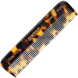 Kent FOT TY Fine Tooth Comb for Men - Handmade Pocket Comb for Travel, Styling, Fine or Thinning Hair, Mustache and Beard Care Handpolished Saw-Cut Made in England