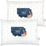KeaBabies 2-Pack Toddler Pillow 13x18 - Soft Organic Cotton Kids Travel Bed Pillows for Sleeping, School, Nap, Machine Washable, Toddlers 2 to 5, Pillowcase Sold Separately (Excavator)