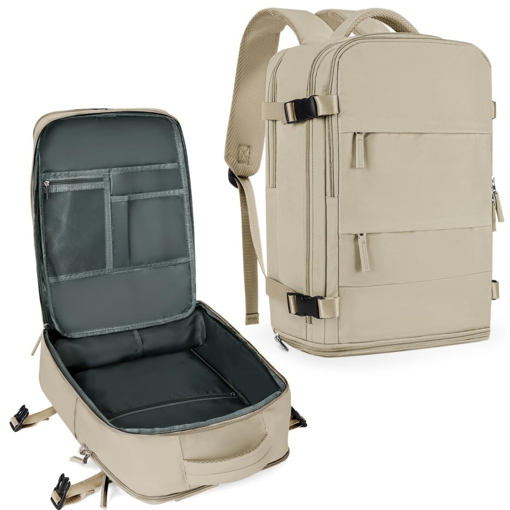 coowoz Travel Backpack For Women Men,Carry On Backpack,Hiking Backpack Waterproof Outdoor Sports Rucksack Casual Daypack travel essentialsKhaki