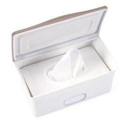 Ubbi Baby Wipes Dispenser with Weighted Plate and Secure Seal, Nursery and Baby Registry Essential to Keep Wipes Fresh, Taupe