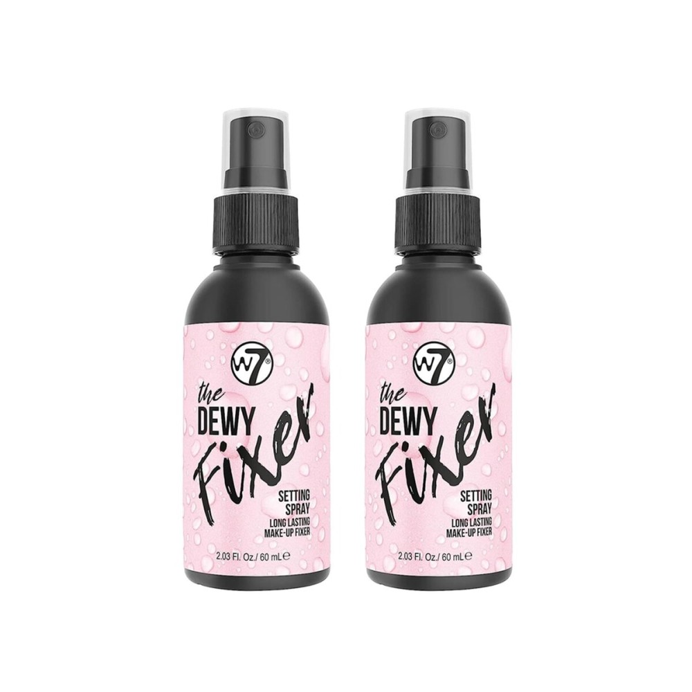 W7 The Fixer Makeup Setting Spray - Dewy Finish - Long-Lasting, Ultra-Fine Formula - Cruelty Free and Vegan - 2 Pack
