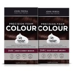John Frieda Precision Foam Colour, Deep Cherry Brown 3VR, Full-coverage Hair Color Kit, Anti-Fade Gray Coverage, Deep Color Saturation Hair Dye, Pack of 2