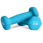 Balelinko Hand Weight Neoprene Coated Dumbbell, Exercise & Fitness Dumbbell for Home Gym Equipment Workouts Strength Training Free Weights for Women, Men, Seniors, Teens, and Youth, 1 LB Blue, Pair