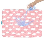 Pack and Play Mattress Protector Sheets Fitted Waterproof Playard Mattress Pad Cover, Compatible with Graco Pack n Play & Dream On Me & Pamo Babe, Playpen/Playard Sheet, Pink Cloud, 39 x 27