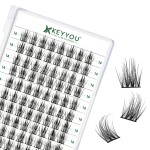 Lash Clusters 96pcs Individual Lashes D Curl 14mm Eyelash Clusters KEYYOU Volume Wispy Lash Extension Soft&Comfortable Easy DIY at Home(Y15,D-14mm)