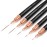 Komall Metallic Nail Art Brushes, 5Pcs Liner Brush Set, UV Gel Polish Painting Art Design Pen for Long Lines, Thin Details, Fine Drawing Sizes 4/8/12/20/25mm(Black)