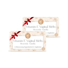 Femallay Organic Vaginal Melts - Vanilla 2 Pack - 100% Natural Relief for Dryness, Odor & Daily Feminine Discomfort - 14 Count + Applicator
