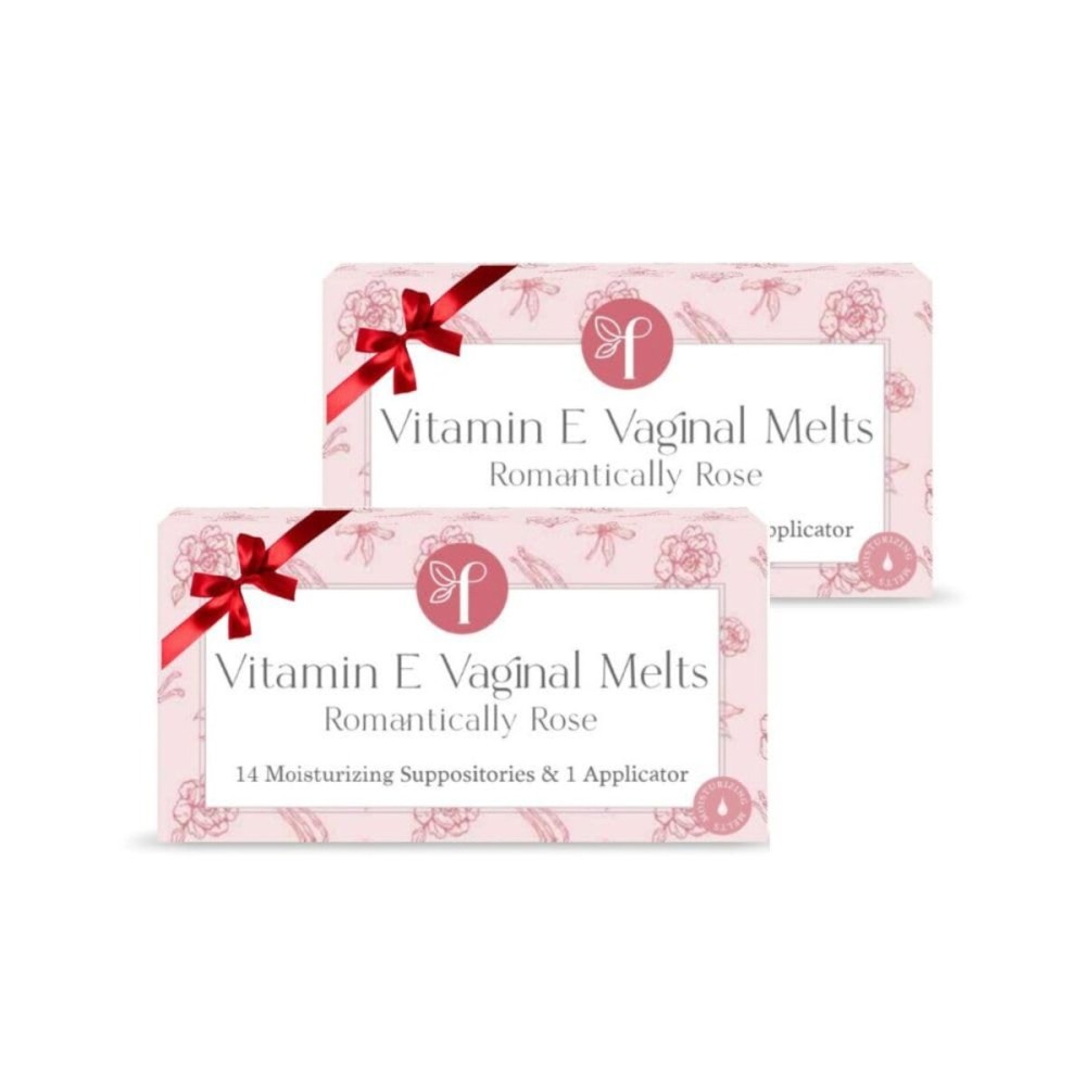 Femallay Organic Vaginal Melts - Rose 2 Pack - 100% Natural Relief for Dryness, Odor & Daily Feminine Discomfort - 14 Count + Applicator