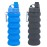 YCTMALL Collapsible Water Bottles Two Pack Travel Sports Portable Sport Water Bottle comes with mountaineering Buckle 500ml silicone Water-proof camping water bottle (Blue and Grey Color)