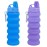 YCTMALL Collapsible Water Bottles Two Pack Travel Sports Portable Sport Water Bottle comes with mountaineering Buckle 500ml silicone Water-proof camping water bottle (Blue and Pueple Color)