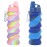 YCTMALL Collapsible Water Bottles Two Pack Travel Sports Portable Sport Water Bottle comes with mountaineering Buckle 500ml silicone Water-proof camping water bottle (Blue camouflage+Pink camouflage)