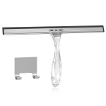 AmazerBath Squeegee for Shower Glass Door, Shower Squeegee for Glass Doors - All-Purpose Squeegee with Hook for Shower Doors, Windows, Mirrors, Tiles and Car Glass, 12 Inches - Clear