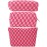 LYDZTION Large Capacity Makeup Bag Set - 3 Pieces Checkered Cosmetic Bag for Women Travel Makeup Bag Organizer Cute Makeup Brushes Storage Bag Travel Toiletry Bag Storage Bag for Women,Pink