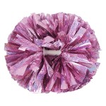 Hooshing 2PCS Pink Pom Poms Cheerleading Holographic Spot with Baton Handle for Girls Kids Team Spirit Sports Cheering