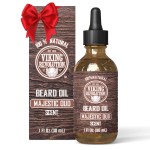 Viking Revolution Majestic Oud Beard Oil for Men - Natural Mens Beard Oil with Argan Oil and Jojoba Oil - Beard Softener, Strengthens and Moisturizes - Beard Conditioner for Men (Majestic Oud,1 Pack)