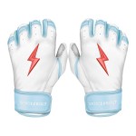 BRUCE BOLT HAPP Series Short Cuff White Batting Glove - White Large