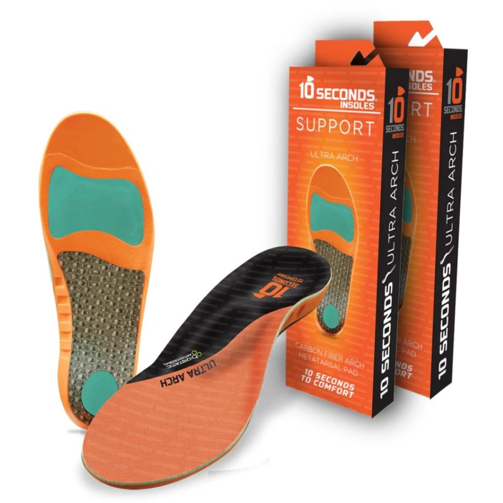3810 Ultra Arch Support -Foam Cushion Insoles for Men & Women w/Metatarsal Pad, Plantar Fasciitis Relief, Morton\'s Neuroma Metatarsalgia Orthotics, Heavy Impact Shoe Insert (M 10, W 12) 2-Pack