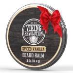 Viking Revolution Spiced Vanilla Beard Balm - Beard Butter with Argan Oil, Beard Softener for Men with Jojoba Oil - Beard Moisturizer for Men with Beeswax - Beard Wax for Men (2oz, 1 Pack)