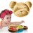 Bamboo Plates for Kids - Baby & Toddler Plates with Suction for Feeding & Weaning, Eco-Friendly Bear Design Promotes Self-Feeding, Ideal for Busy Moms & Dads, Sturdy & BPA-Free (Blue)