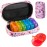 Serfeymi Weekly Travel Pill Organizer 2 Times A Day AM PM Upgraded Rainbow Pill Box 7 Day with Portable Zipper Canvas Pill Case, Medicine Organizer for Pills, Vitamins, Fish Oils - Pink 01