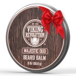 Viking Revolution Majestic Oud Beard Balm - Argan & Jojoba Beard Butter, Softener & Moisturizer with Beeswax - Wax for Men (2oz, 1 Pack)